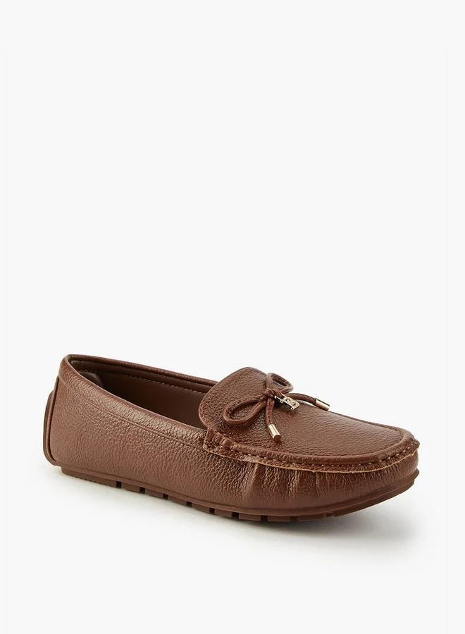 فلورا بيلا من شو إكسبرس Textured Slip-On Moccasins with Bow