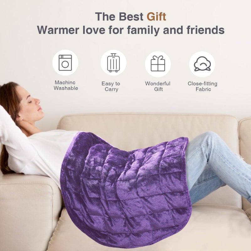 Alomidds Weighted Lap Blanket 7lbs  Cozy Breathable Flannel Weighted Lap Pad for Adults  Small Weighted Blanket for Travel  Sleeping  Couch  Purple  29"" x 24"" - Image 4