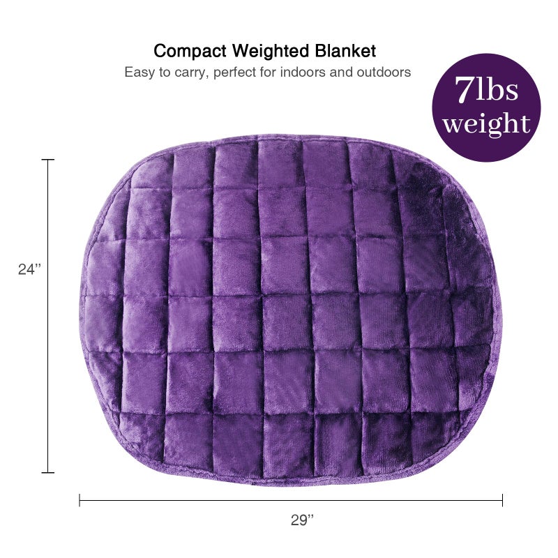 Alomidds Weighted Lap Blanket 7lbs  Cozy Breathable Flannel Weighted Lap Pad for Adults  Small Weighted Blanket for Travel  Sleeping  Couch  Purple  29"" x 24"" - Image 5