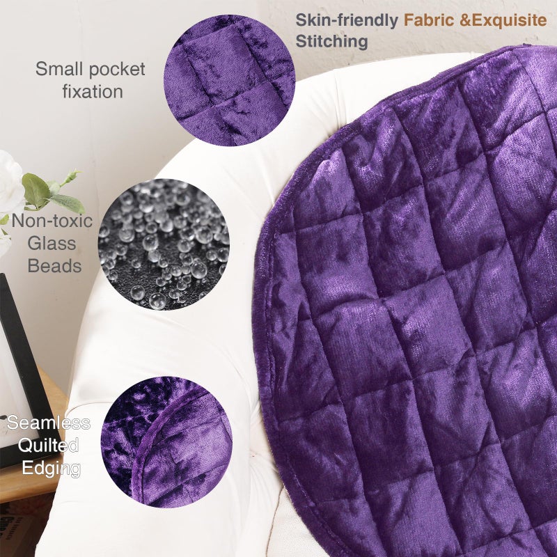 Alomidds Weighted Lap Blanket 7lbs  Cozy Breathable Flannel Weighted Lap Pad for Adults  Small Weighted Blanket for Travel  Sleeping  Couch  Purple  29"" x 24"" - Image 3
