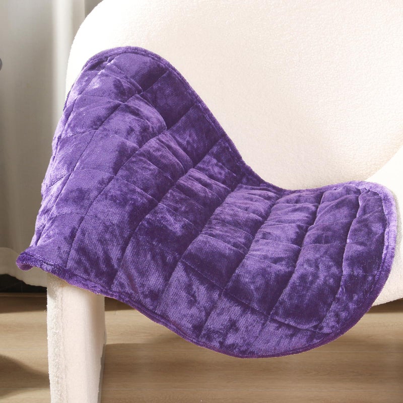 Alomidds Weighted Lap Blanket 7lbs  Cozy Breathable Flannel Weighted Lap Pad for Adults  Small Weighted Blanket for Travel  Sleeping  Couch  Purple  29"" x 24"" - Image 1