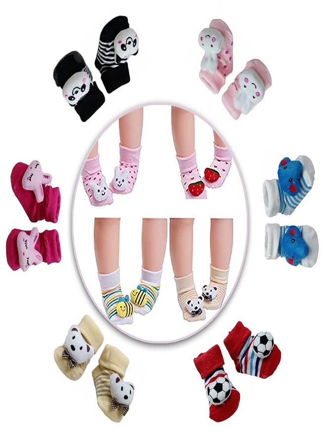 Lookool Anti-Slip Grip Socks for Baby Boy and Girl - Soft Multi-Color Printed for Kids - Comfortable Toddler Infant - 3 to 12 Months - Image 1