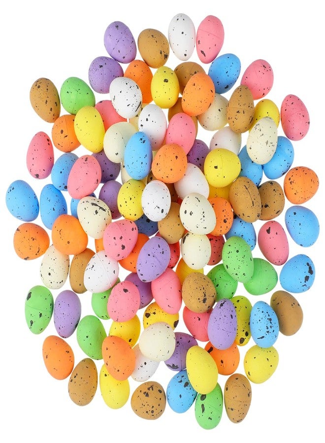 HEALEEP 100 Piece Speckled Foam Easter Eggs, Mini Artificial Bird Eggs for DIY Crafts, Party Decor, Wedding Decorations, Photography Props, Pastel Colors - Image 1