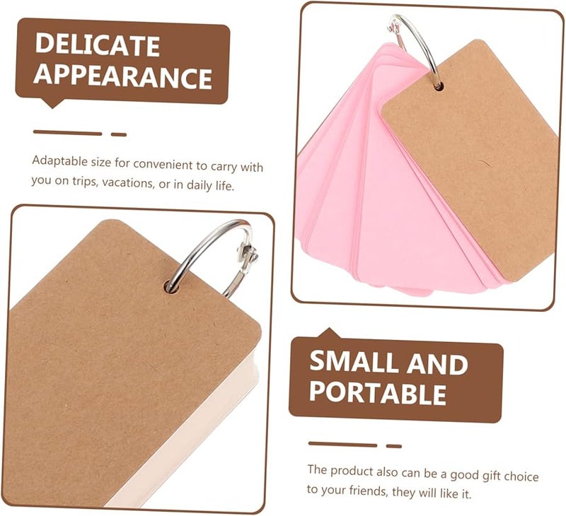 8 Pack DIY Blank Colored Word Cards with Binder Rings Heavyweight Paper Study Flashcards for Memorization - Image 3