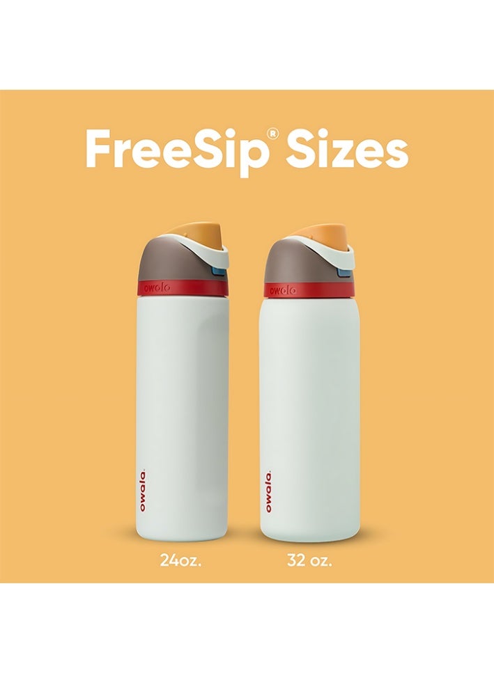 زجاجة ماء رياضية من الفولاذ المقاوم للصدأ مع عزل مزدوج من Owala FreeSip | مزودة بقشّة | خالية من مادة BPA | قطعة واحدة | 32 أونصة (بونيارد) - Image 5