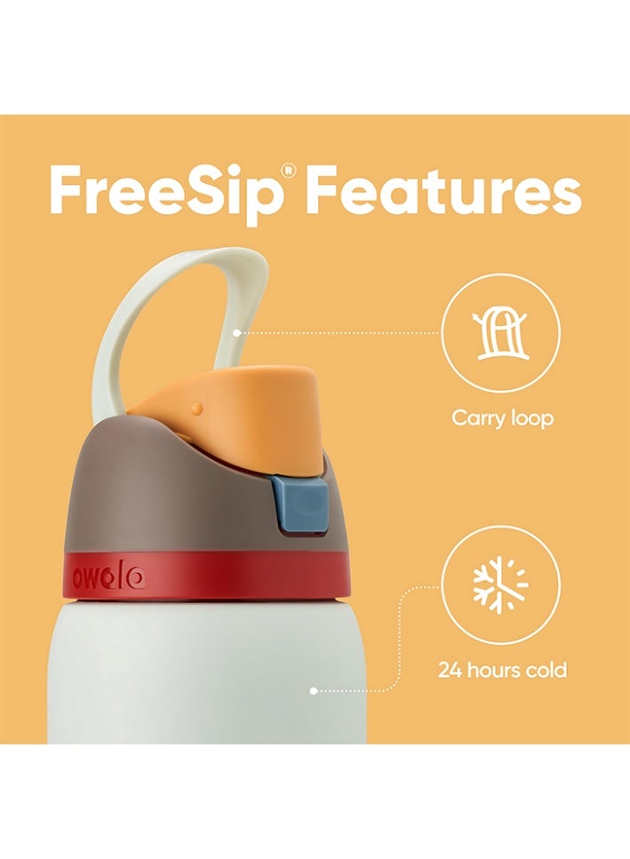 زجاجة ماء رياضية من الفولاذ المقاوم للصدأ مع عزل مزدوج من Owala FreeSip | مزودة بقشّة | خالية من مادة BPA | قطعة واحدة | 32 أونصة (بونيارد) - Image 3