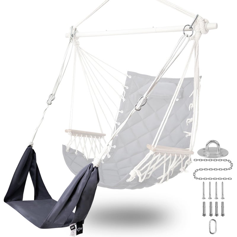 ROOITY Universal Hammock Chair Footrest - Adjustable Length & One-Size-Fits-Most;Quick-Clip Attachment for Hanging Chairs, Foldable & Lightweight for Patio, Indoor(Footrest Only - Chair Not Included) - Image 3