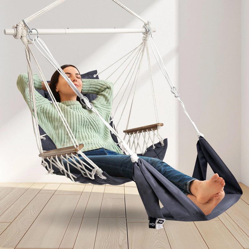 ROOITY Universal Hammock Chair Footrest - Adjustable Length & One-Size-Fits-Most;Quick-Clip Attachment for Hanging Chairs, Foldable & Lightweight for Patio, Indoor(Footrest Only - Chair Not Included) - Image 5
