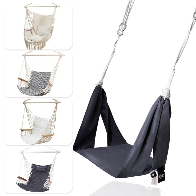ROOITY Universal Hammock Chair Footrest - Adjustable Length & One-Size-Fits-Most;Quick-Clip Attachment for Hanging Chairs, Foldable & Lightweight for Patio, Indoor(Footrest Only - Chair Not Included) - Image 1
