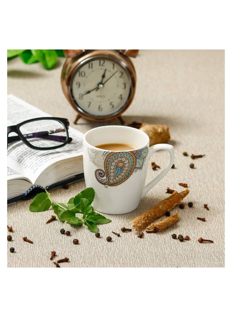 Femora Femura hand-painted coffee cup with peacock design 6 pieces 160 ml - Image 1