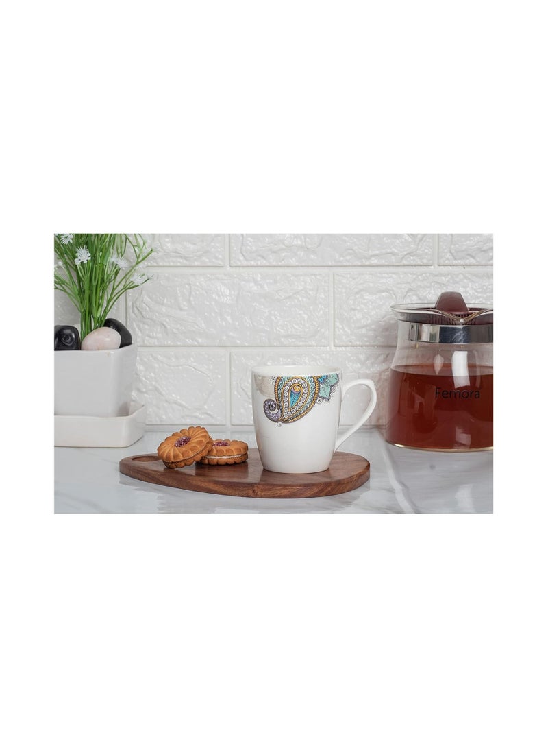 Femora Femura hand-painted coffee cup with peacock design 6 pieces 160 ml - Image 2