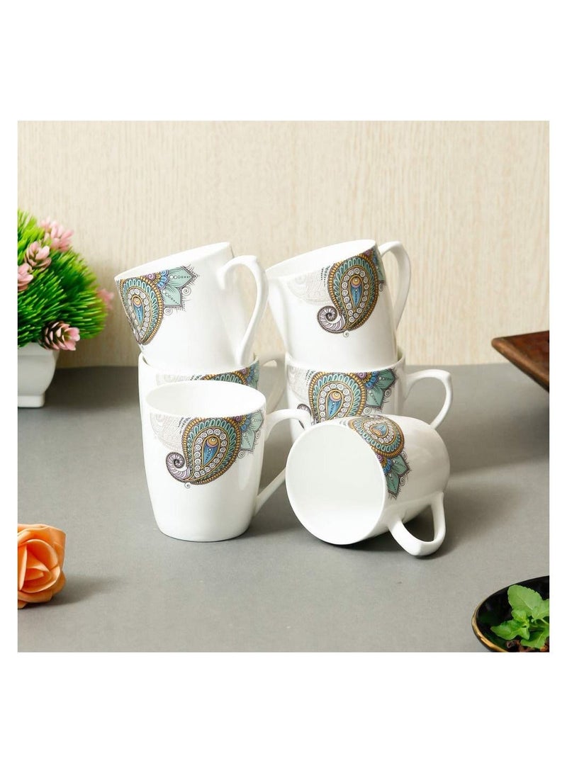 Femora Femura hand-painted coffee cup with peacock design 6 pieces 160 ml - Image 4