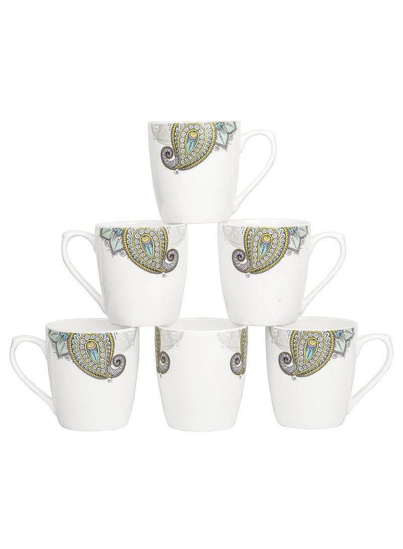 Femora Femura hand-painted coffee cup with peacock design 6 pieces 160 ml - Image 3