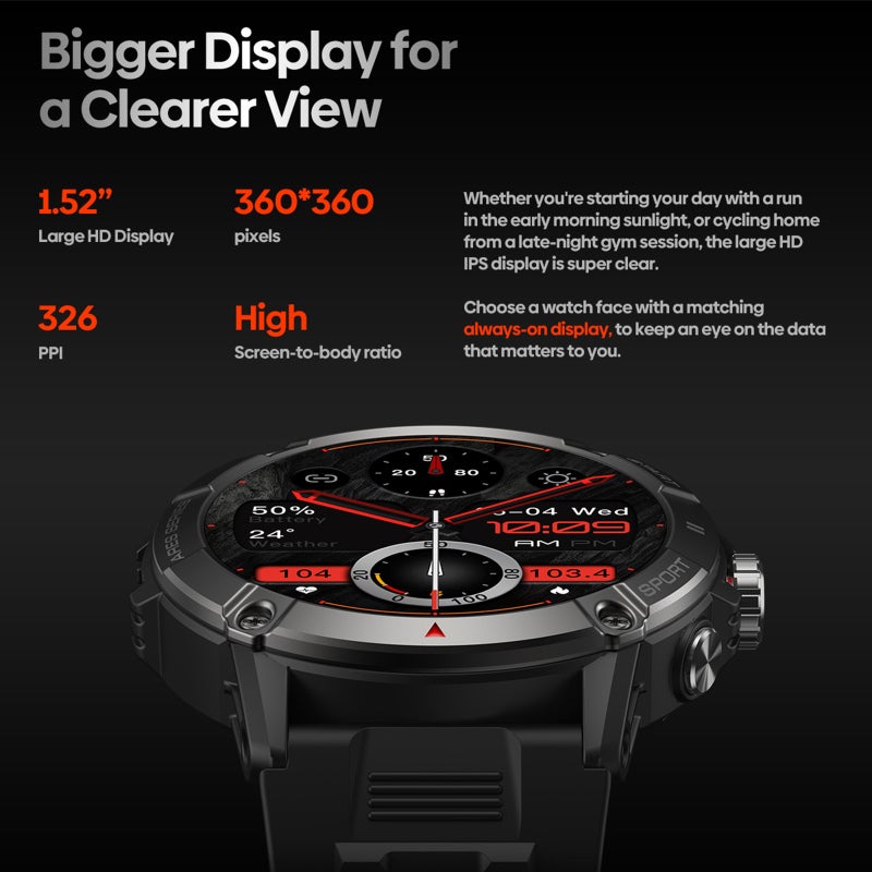 Zeblaze Smart Watch 1.9-inch IP68 Waterproof Fitness Tracker With Heart Rate Blood Oxygen Sleep Monitor - BT Calling Health Monitor Wristwatch for Men Women - Image 3
