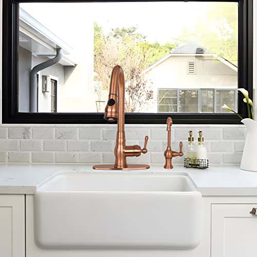 Akicon Kitchen Water Filter Faucet, Brass Body 100% Lead-Free Drinking Water Faucet Fits Most Reverse Osmosis Units or Filtration System, Non-Air Gap, Cold Water Only (Copper) - Image 3