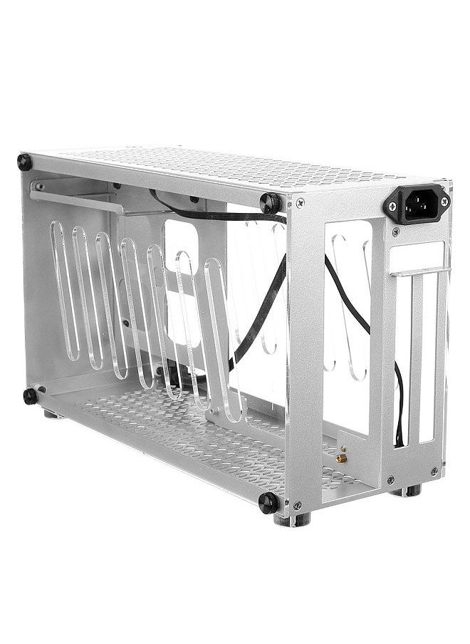 Generic Portable Small Computer Case Aluminum Shell Support Mini-ITX Motherborad 300mm Graphics Card 63mm Height CPU Radiator Silver  - Image 2