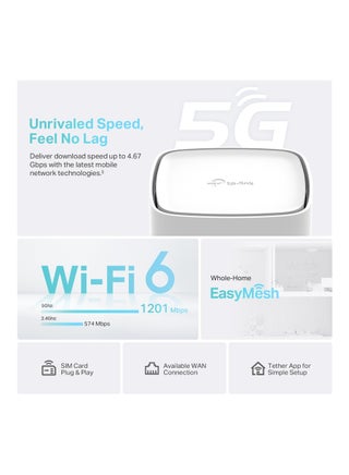 راوتر جيجابت لاسلكي ثنائي النطاق 5G AX1800 آرتشر NX200 - view 4