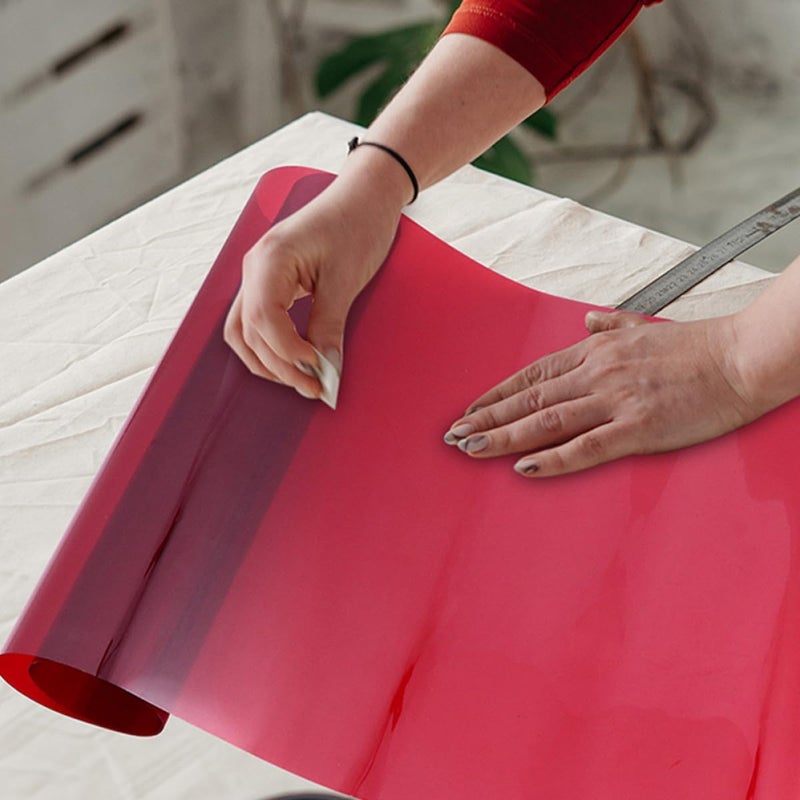 Red 30cm X 200cm Light Filter Film for LED Lighting, Photography Lighting Diffuser and Light Dimming Sheet, Adhesive Sunset Atmosphere Film for Studio and Video Shooting - Image 5