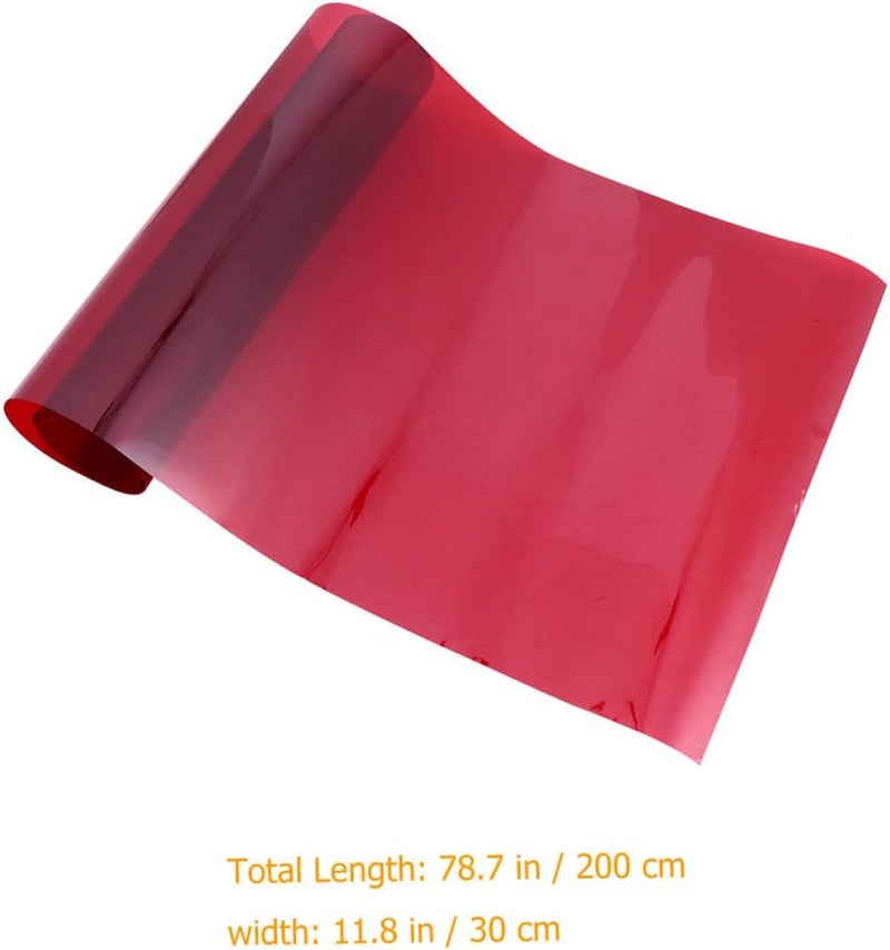 Red 30cm X 200cm Light Filter Film for LED Lighting, Photography Lighting Diffuser and Light Dimming Sheet, Adhesive Sunset Atmosphere Film for Studio and Video Shooting - Image 2