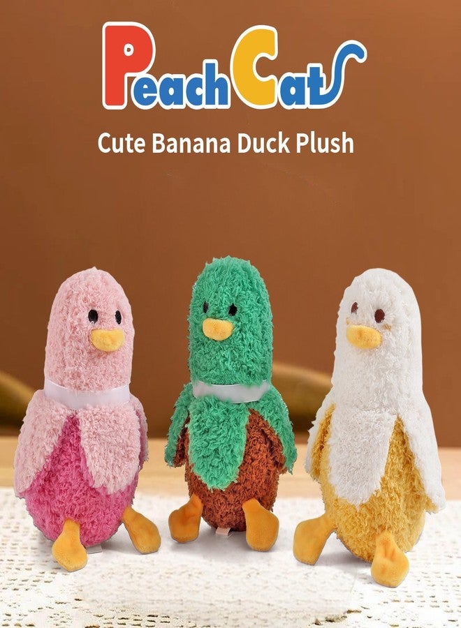 PEACH CAT مجموعة ألعاب قطيفة من 4 قطع، تتضمن دمية بطة الموز الأم (19.7 بوصة) مع 3 صغار لطيفين في الداخل، هدية مثالية للبنات والأولاد. - Image 3