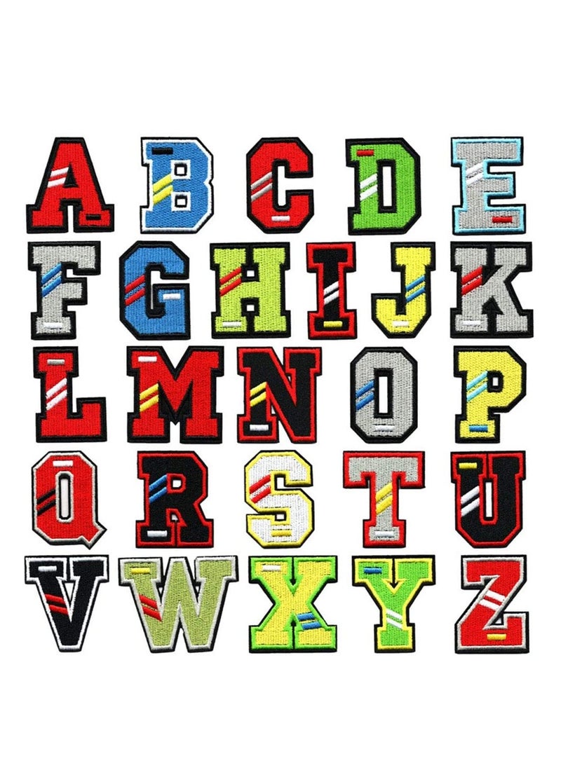 SYOSI Iron on Letter Patches Iron on Alphabet Applique Patches or Sew on Appliques with Embroidered Patch A-Z Letter Badge Decorate Repair Patches for Hats Shirts Shoes Jeans Bags 26 Pieces  - Image 1
