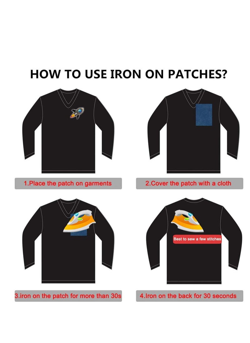 SYOSI Iron on Letter Patches Iron on Alphabet Applique Patches or Sew on Appliques with Embroidered Patch A-Z Letter Badge Decorate Repair Patches for Hats Shirts Shoes Jeans Bags 26 Pieces  - Image 5