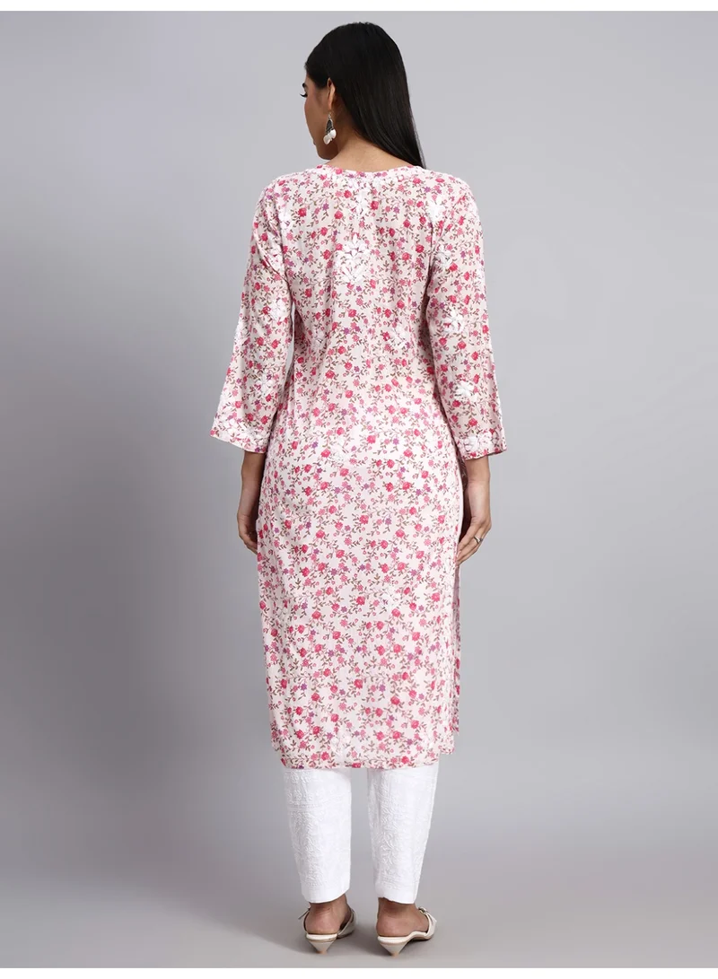 Alaya Hand Embroidered Chikankari Cotton Kurta-AL4105