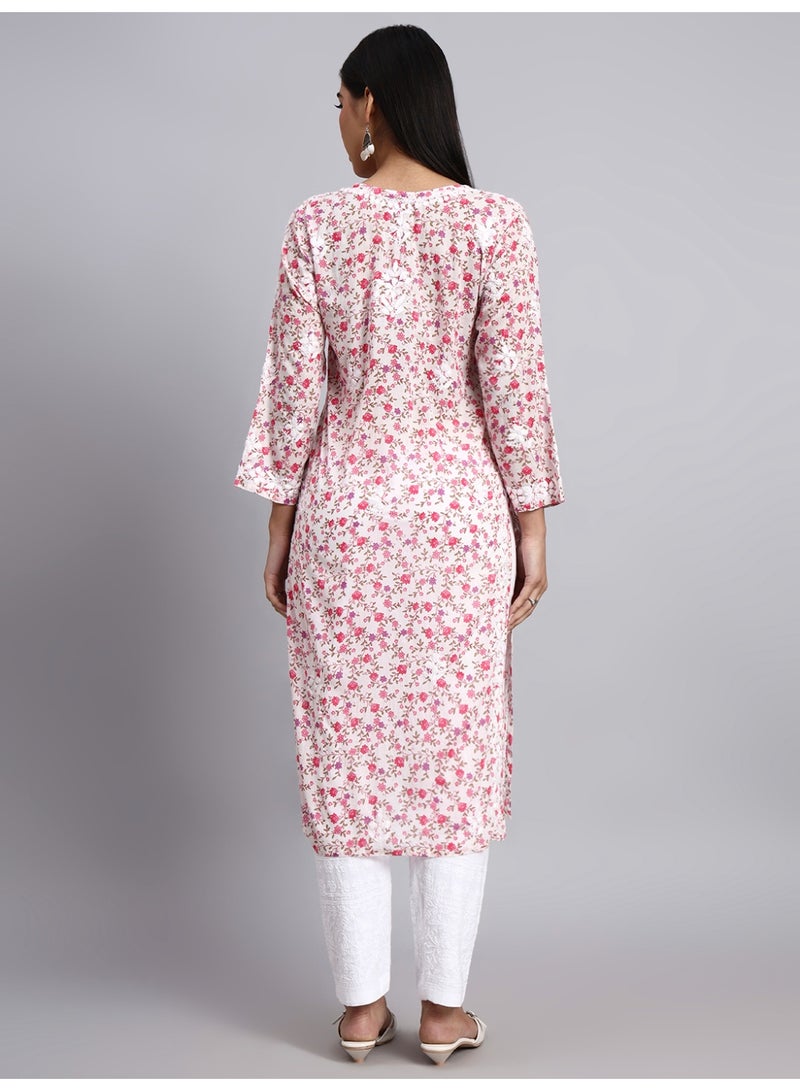 Alaya Hand Embroidered Chikankari Cotton Kurta-AL4105 - Image 2