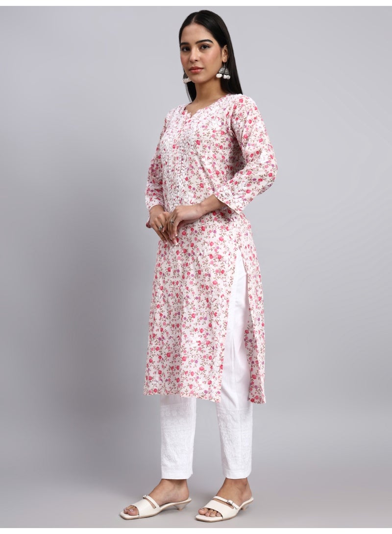 Alaya Hand Embroidered Chikankari Cotton Kurta-AL4105 - Image 4