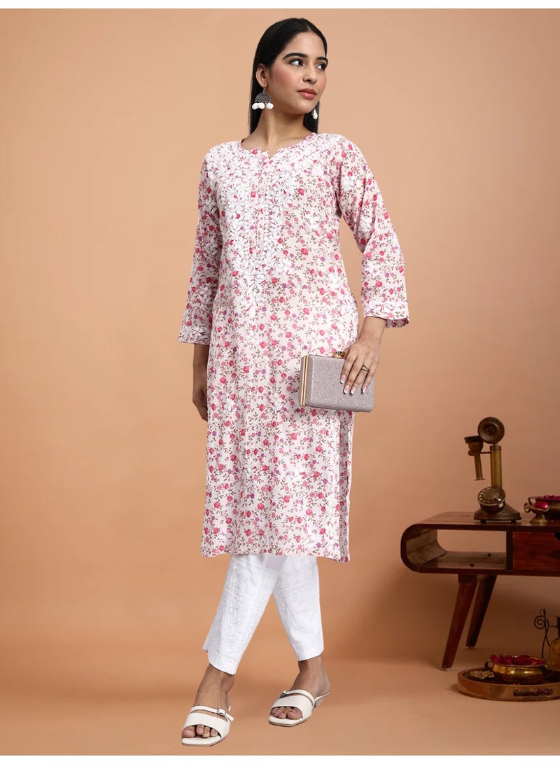 Alaya Hand Embroidered Chikankari Cotton Kurta-AL4105 - Image 3