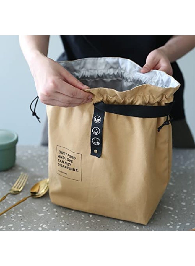 Lunch Bag Insulated Tote Bag Canvas Durable Foldable Thermal Food Containers for Men Women(Green) - Image 5