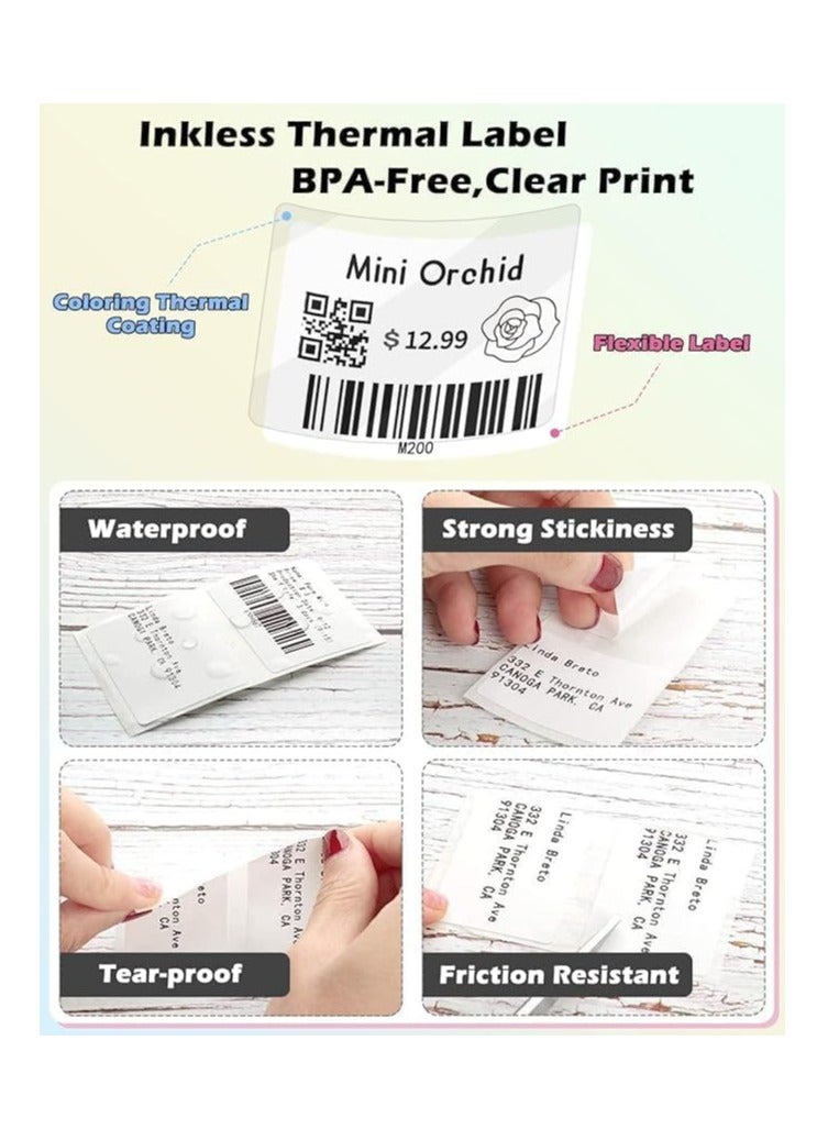 Terabyte Label rolls for M110/M110S/M120/M200/M220 Bluetooth Label Printers - Black on White Sticker Labels (50 x 30 mm 230 labels) 2 x - Image 3