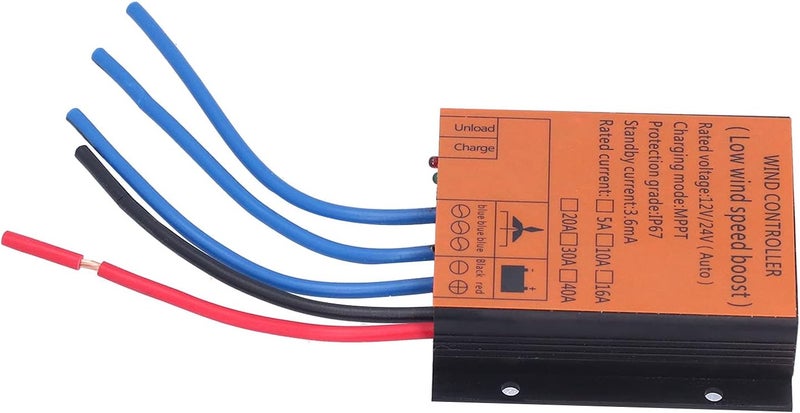 منظم شحن وتحكم توربينات رياح محترف MPPT بجهد 12V أو 24V مع تحديد آلي للجهد المنخفض، مناسب لأنظمة طاقة الرياح بقدرة 100W أو 400W وعرض LED، هيكل من سبيكة الألومنيوم، معايير حماية IP6 (30A) - Image 3
