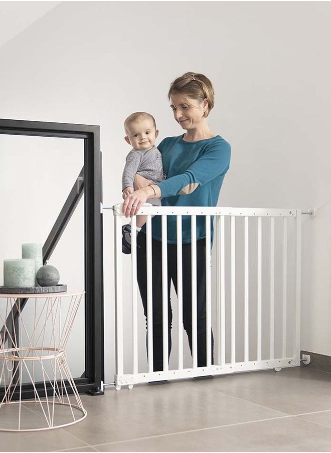 Badabulle - DecoPop Wooden Extending Safety Gate - White - Image 1