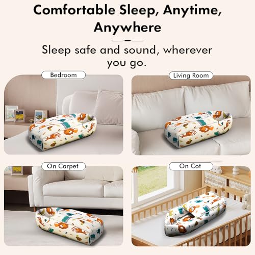 StarAndDaisy 3 in 1 Cotton Baby Sleeping Bag for New Born with Kangaroo Print/Baby Bedding Set/Soft and Comfortable Baby Bed for 0-12 Months/Washable & Foldable - Image 5