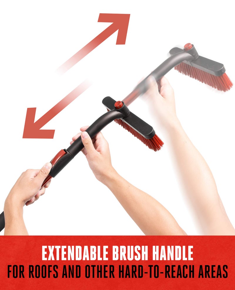 BDK Motor Trend Ice Scraper with Extendable Handle and Rotating Brush Head - Tough Rubber Grip Snow Brush/Broom/Frost Remover for Car and Truck Windshields/Mirrors, Winter Storm Survival Kits - Image 3