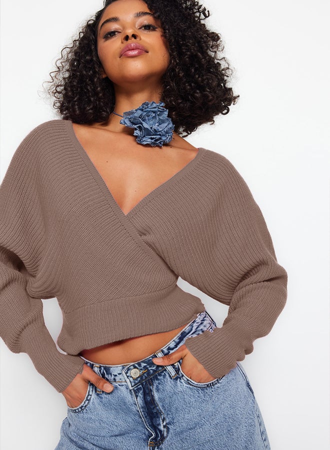 trendyol Mink Double Breasted Knitwear Sweater - Image 1