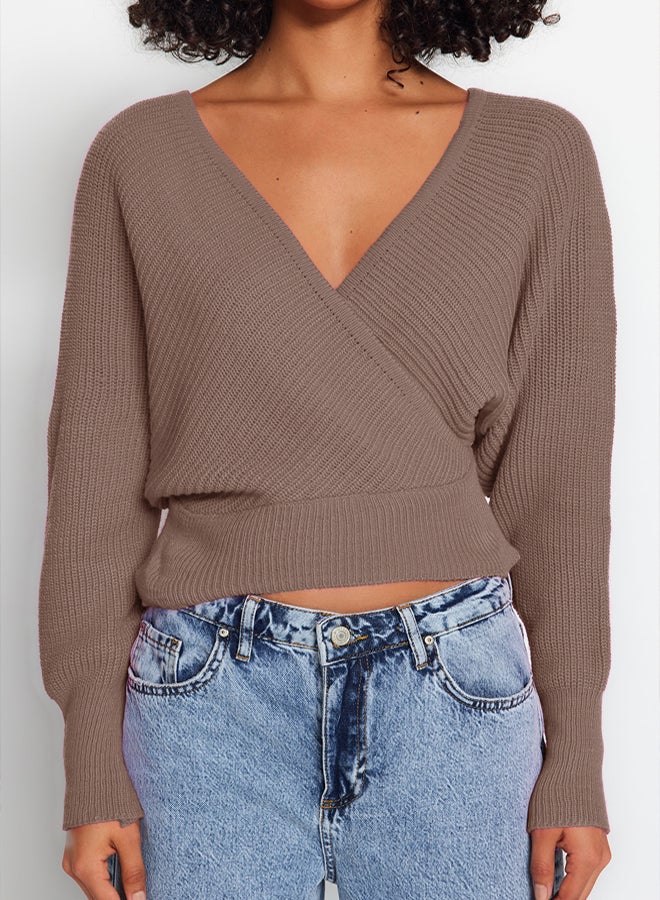 trendyol Mink Double Breasted Knitwear Sweater - Image 4