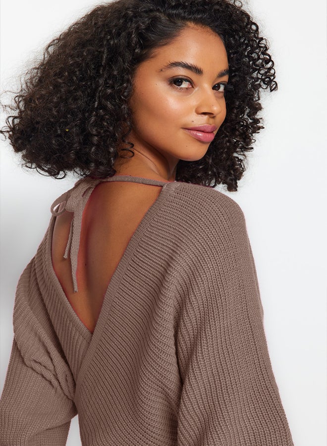 trendyol Mink Double Breasted Knitwear Sweater - Image 3