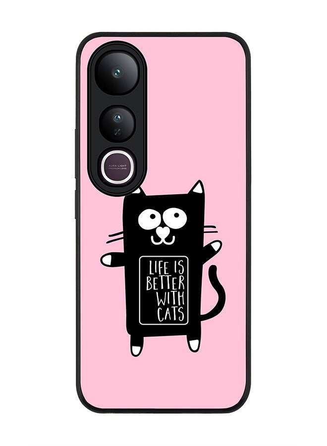Stylizedd For vivo V50 Lite Case,Slim fit Camera Protection, Shockproof Thin Phone cover  - Life is better with cats