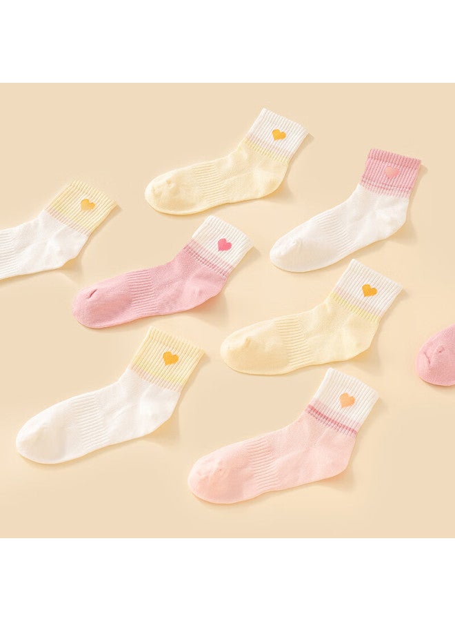 Red Bean Children's Socks Summer Thin Boys And Girls Mesh Breathable Cotton Socks Baby Mid-tube Four Seasons Socks W5028 22-24 - Image 2