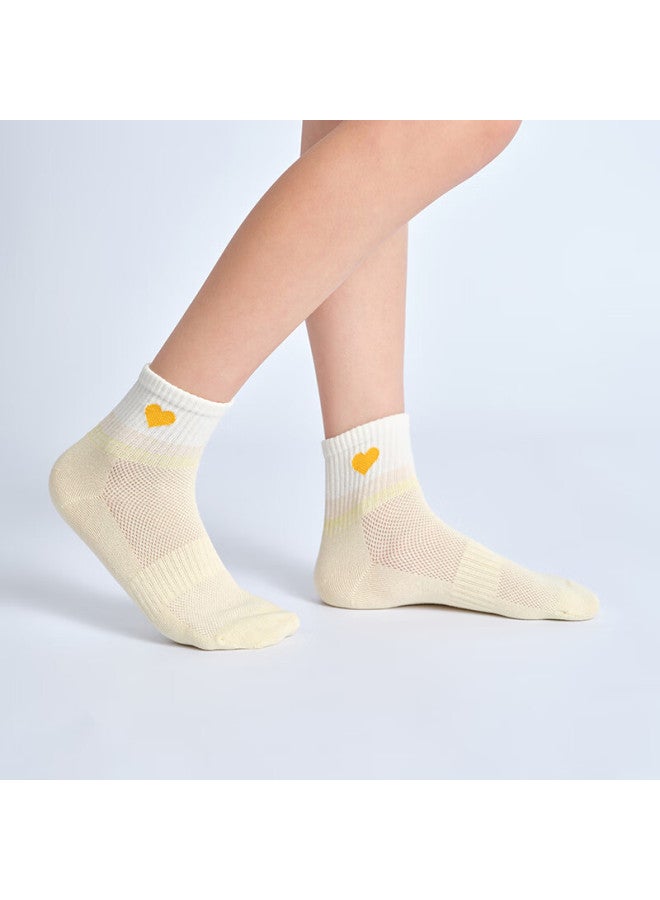Red Bean Children's Socks Summer Thin Boys And Girls Mesh Breathable Cotton Socks Baby Mid-tube Four Seasons Socks W5028 22-24 - Image 1
