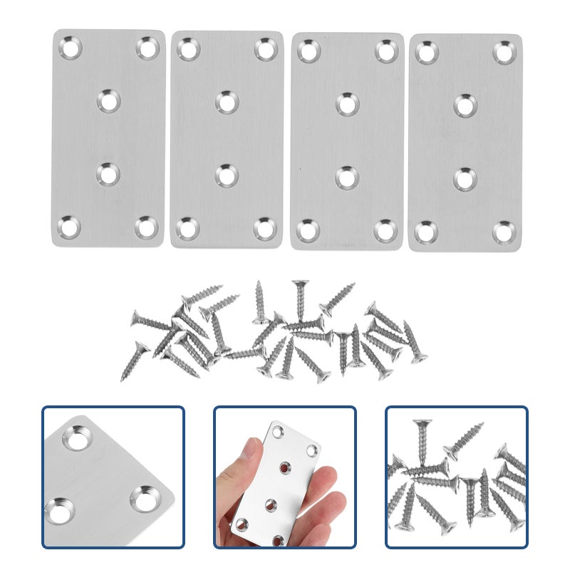 4 PCS Corner Bracket Stainless Steel Mending Joining Plate Brace - Image 4