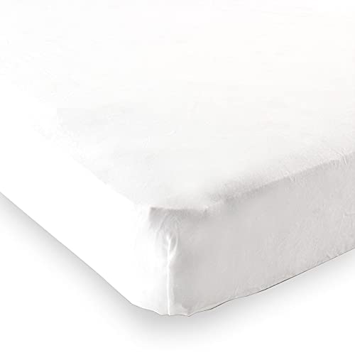 Luvable Friends Unisex Baby Fitted Playard Sheet, White, One Size - Image 3