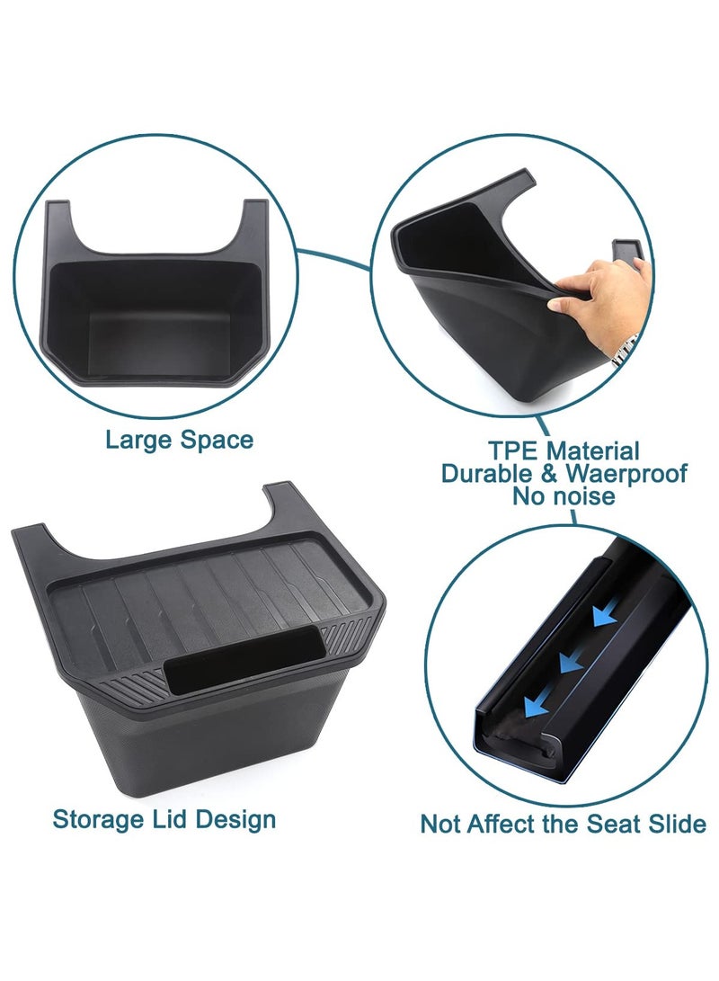 SYOSI for Tesla Model Y Rear Center Console Storage Box Trash Can 2nd Row Organizer Flocking Tray Backseat Container Car Garbage Bin Accessories 2020 2021 2022 - Image 4