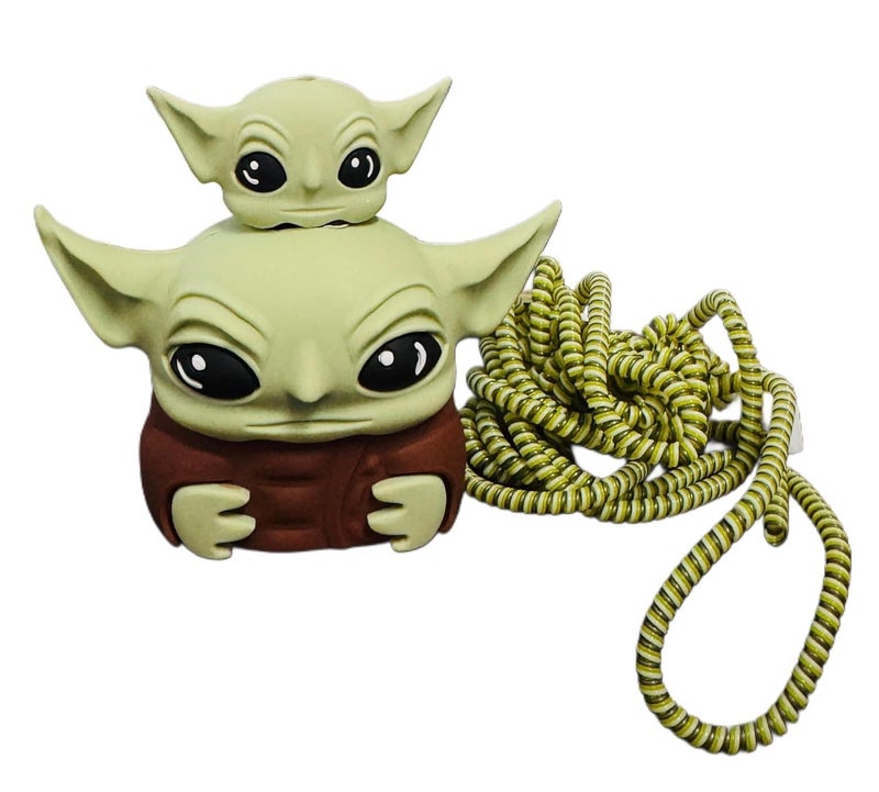 INEFABLE Charger Case Cover Protector with 3D Cute Pattern for iPhone Charger only 18W & 20W, Data Charging Cable Wire Saver Protective Cable Cover Full Protection - Set Of 1 (Yoda) - Image 5