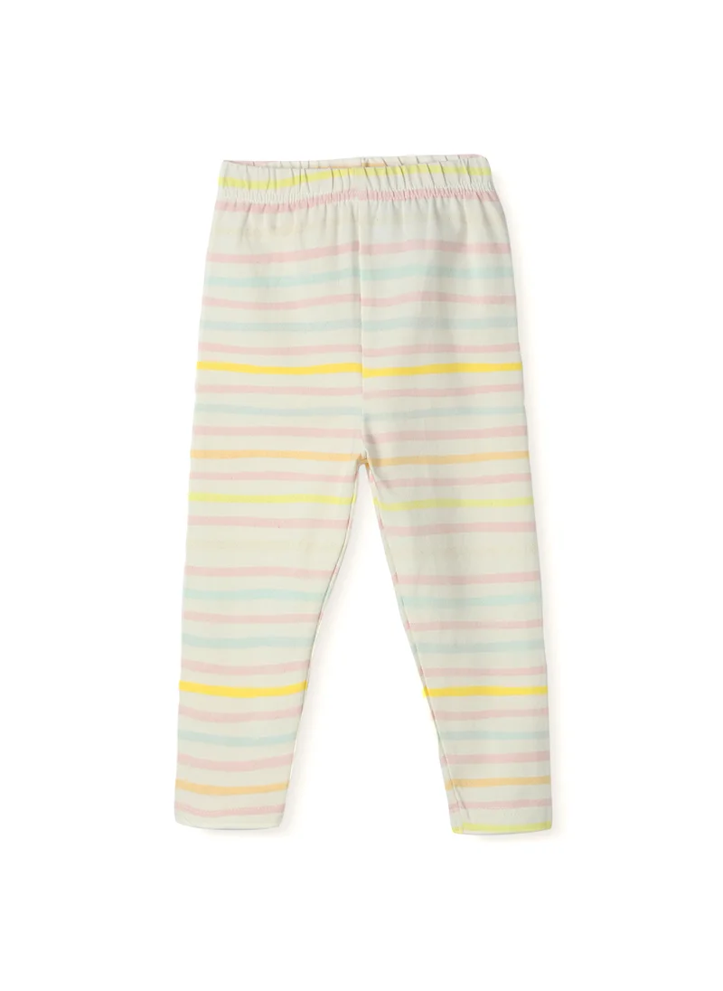 Nautinati Nautinati's Girls' Cotton Printed Stripes Leggings