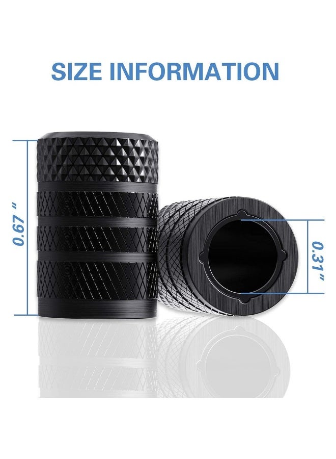 Generic Tire Valve Stem Caps Black 4 Pcs/Pack Anodized Aluminum Tire Valve Cap Set Corrosion Resistant Universal Stem Covers For Cars Trucks Motorcycles SUVs And Bikes  - Image 3