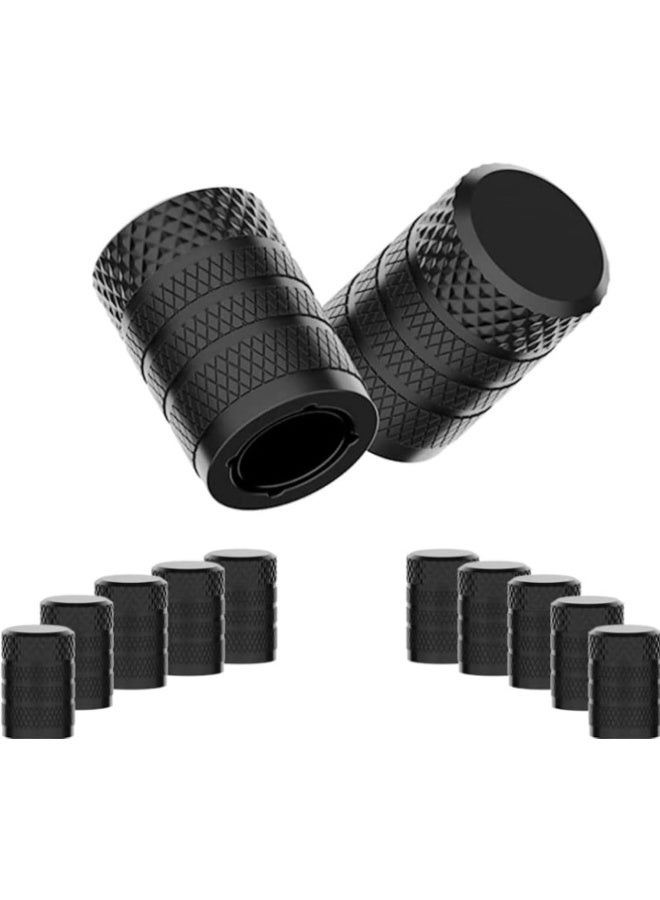 Generic Tire Valve Stem Caps Black 4 Pcs/Pack Anodized Aluminum Tire Valve Cap Set Corrosion Resistant Universal Stem Covers For Cars Trucks Motorcycles SUVs And Bikes  - Image 4