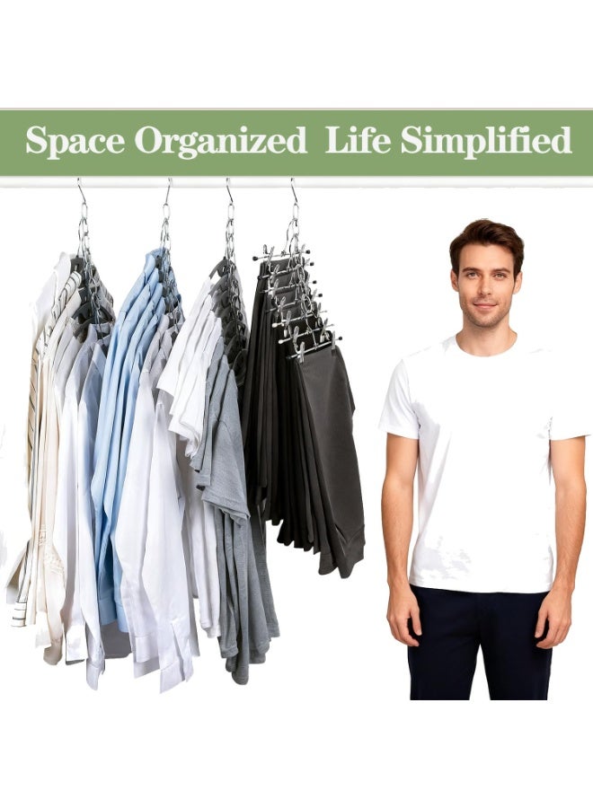 Metal chain clothes rack,heavy garments, premium hanging hooks, closet storage, foldable vertical hangers, dorm room essentials - Image 4